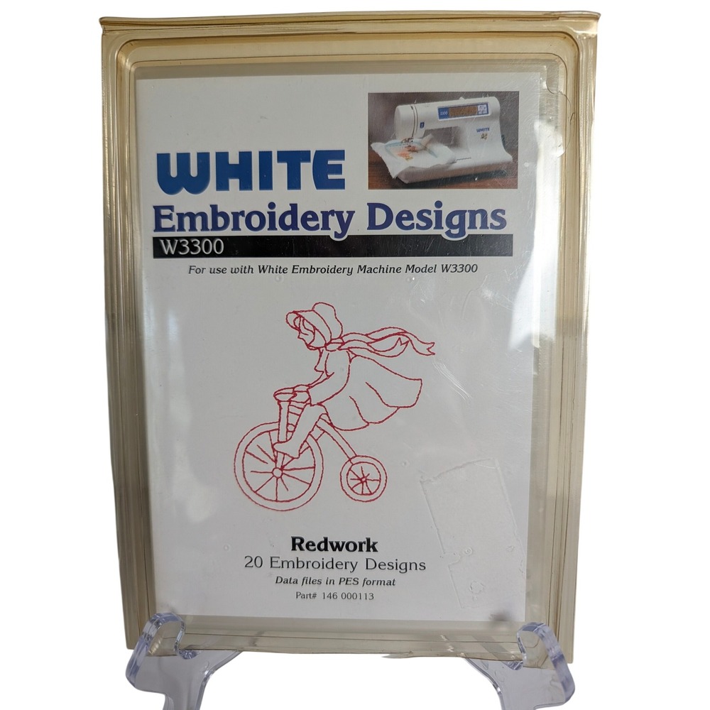 White Embroidery Designs W3300 Redwork 20 Designs PES Format 146 000113